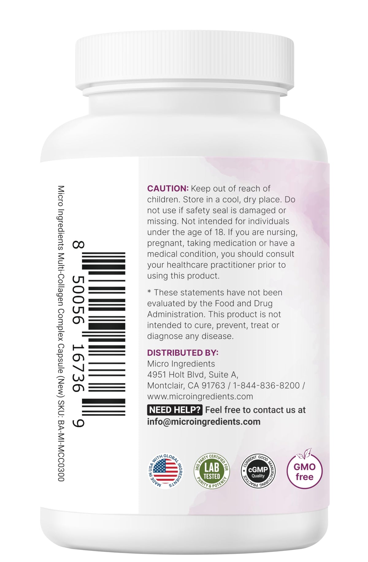 Micro Ingredients 2 Pack Multi Collagen Pills for Women & Men, 480 Capsules | Type I, II, III, V, X | Hydrolyzed Protein Peptides with Biotin, Hyaluronic Acid, & Vitamin C | Keto & Paleo Friendly Micro Ingredients