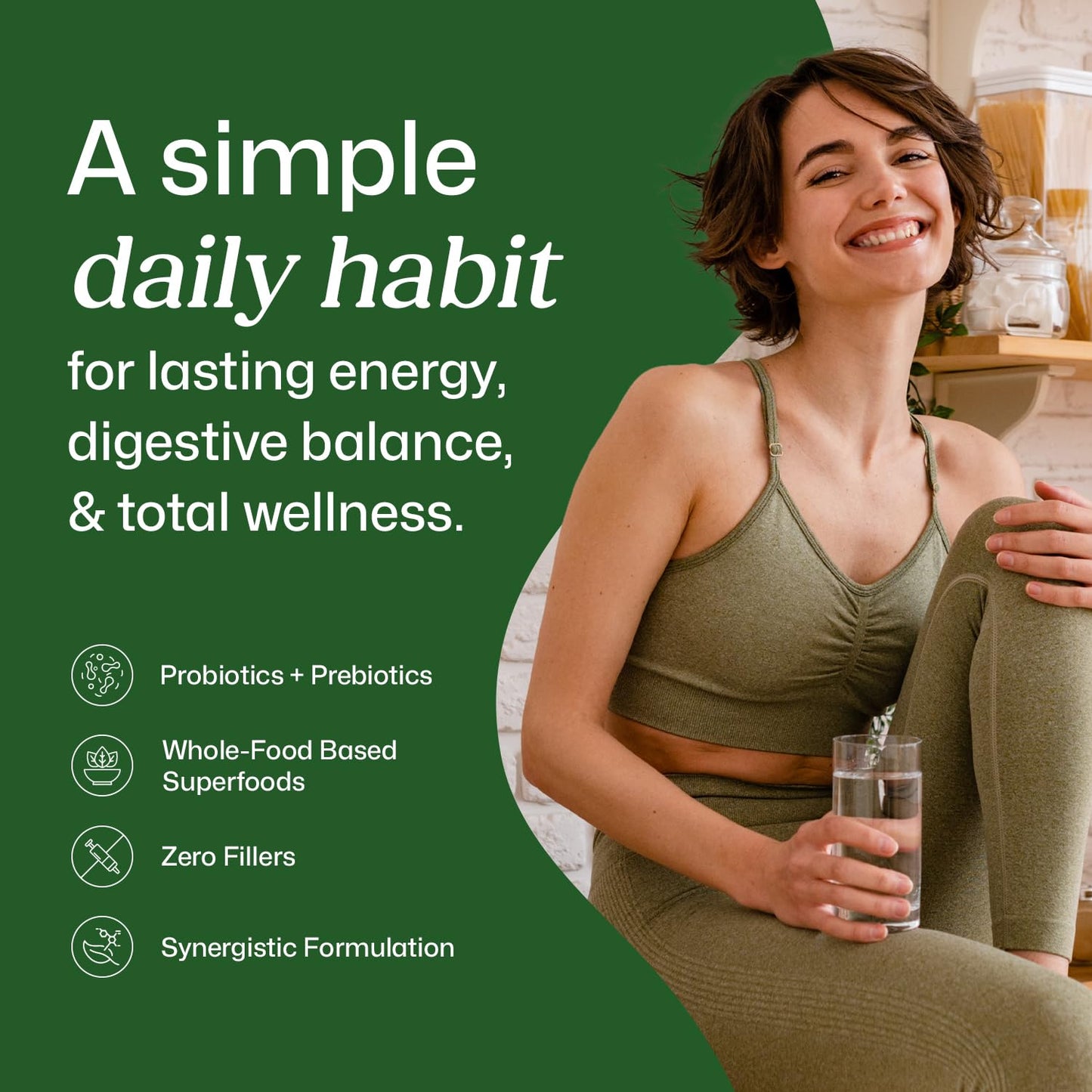 ColonBroom Superfood Greens Powder Supplement | Super Greens Juice Powder with Probiotics, Prebiotics, Spirulina & Chlorella | Natural for Energy, Immunity, Digestion & Detox Support | 28 Servings ColonBroom