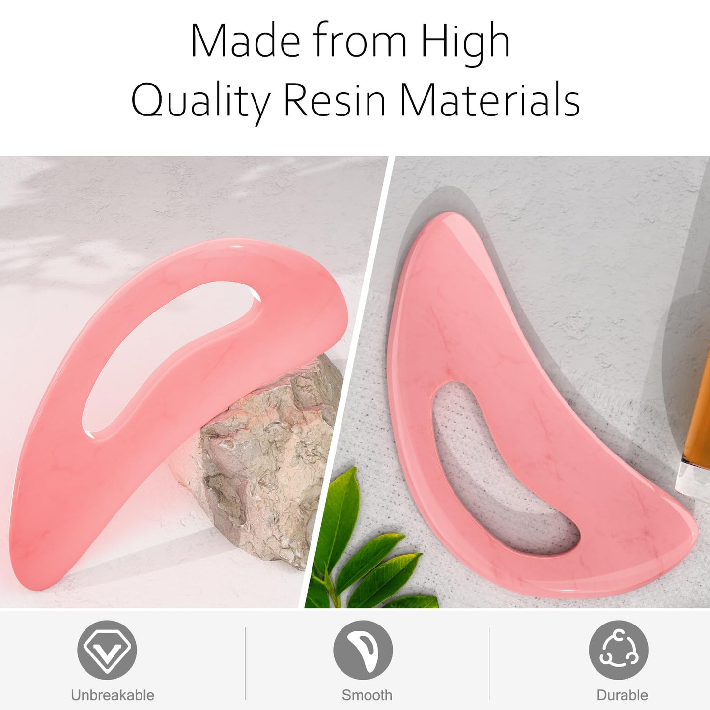 AICNLY Large Gua Sha Massage Tool, Lymphatic Drainage Massager, Muscle Scraping Massage Tools, Body Sculpting Anti Cellulite Tools for Man and Women (Pink) AICNLY