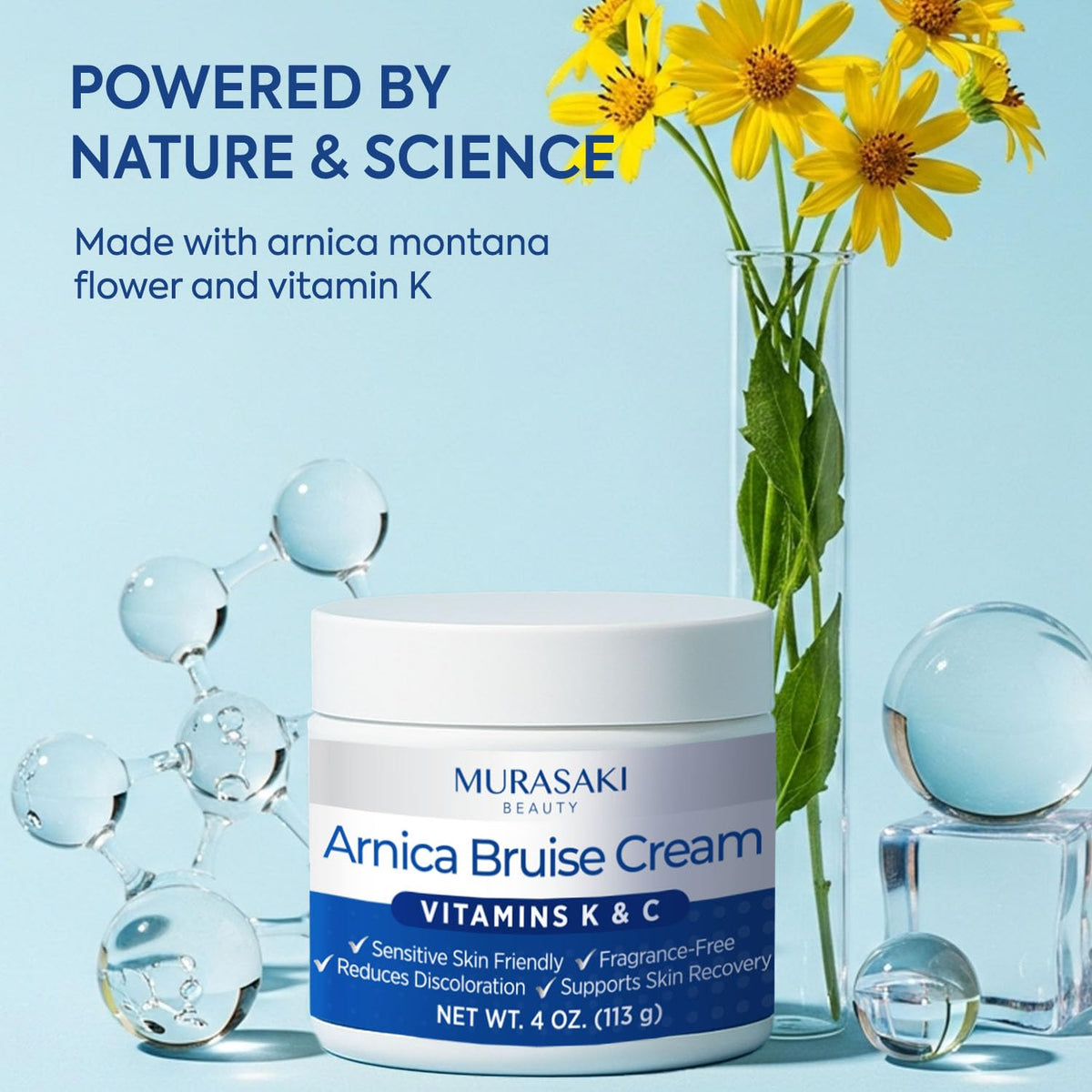 Arnica Bruise Cream Extra Strength for Thin & Sensitive Skin, 4 oz MURASAKI BEAUTY