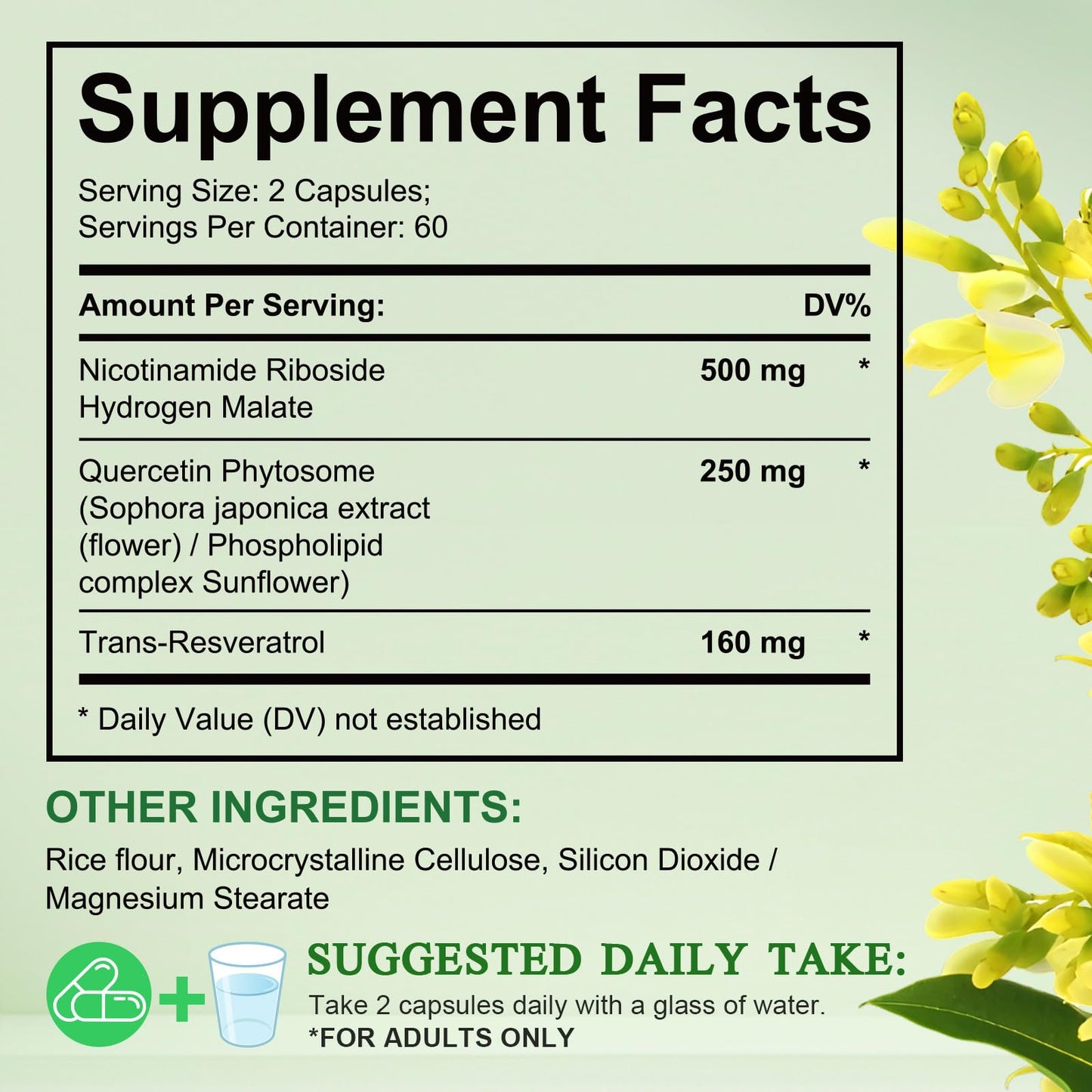 NAD Supplement, Nicotinamide Riboside, NAD 910MG Liposomal Supplements for Women & Men, NAD+ Supplement for Anti Aging and Cell Regeneration -120 Capsules NIFEISHI
