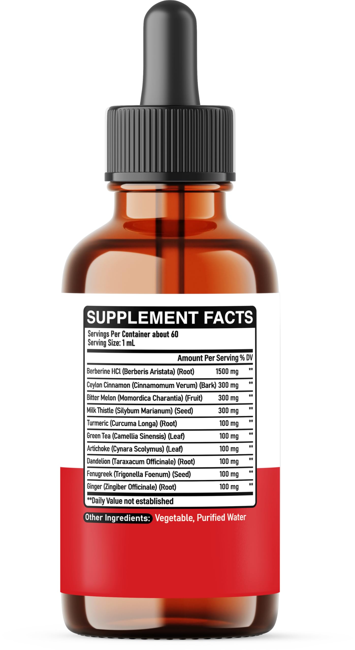 DEDICAD 10in1 Berberine HCl Drops - Liposomal Berberine Liquid - Activator Berberine with Ceylon Cinnamon, Bitter Melon, and 7 More - 60ml DEDICAD
