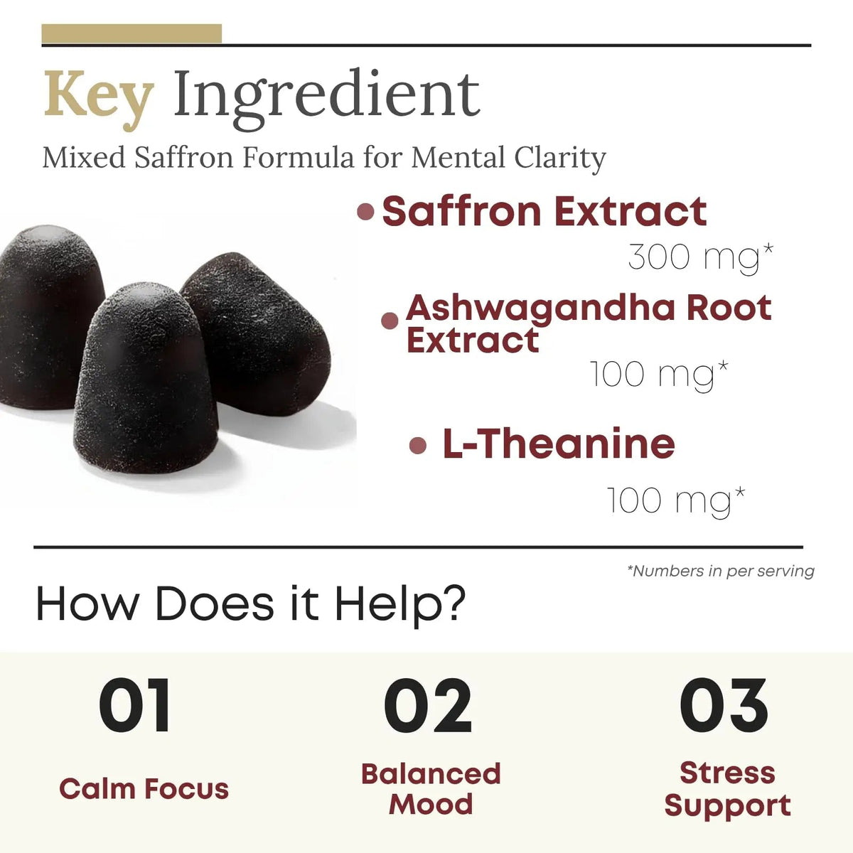 ZAB Saffron Supplements Gummies, Saffron & Rhodiola Rosea Extract Sugar-Free Supplement with Vitamin D3 & B6, Support Mood, Focus ZAB