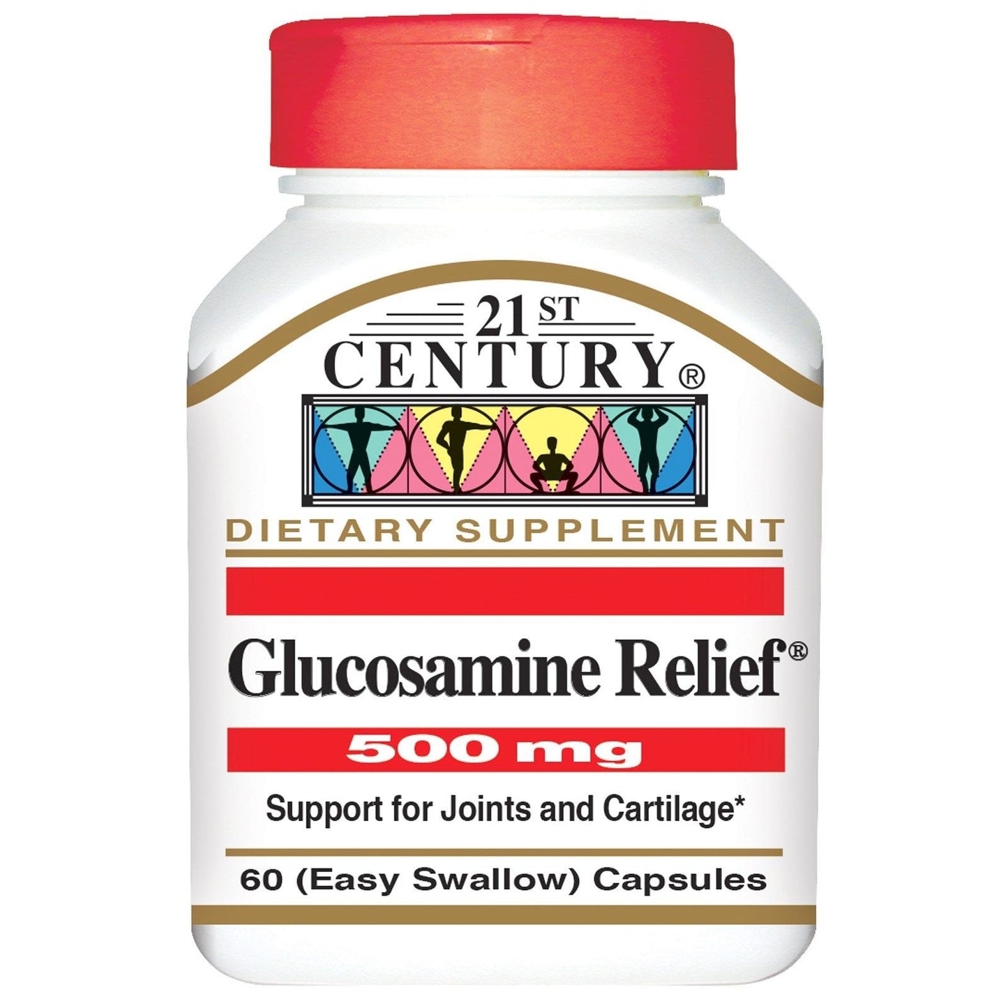 21st Century Glucosamine Relief 500mg Capsules - 60 Count, Pack of 6 21st Century