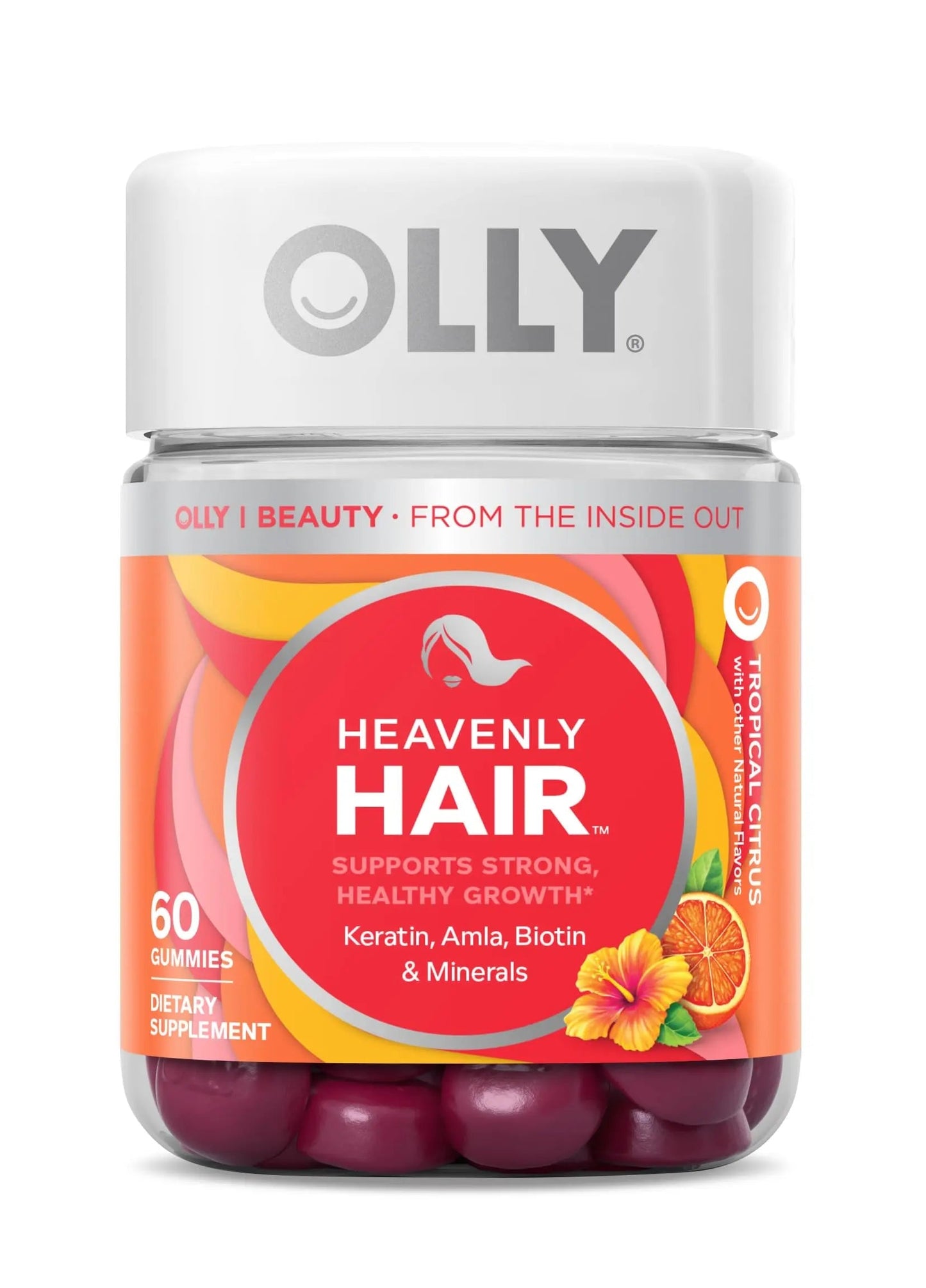 OLLY Hair Gummy 60ct & Kids Multivitamin Gummy Worms 70ct Supplement Bundles OLLY