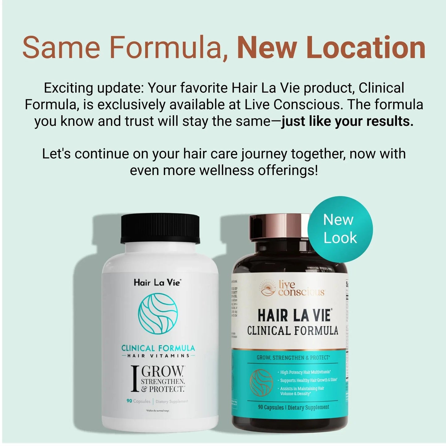 Hair La Vie Live Conscious Clinical Formula Hair Growth Vitamins for Women and Men w/Biotin, Collagen & Saw Palmetto (Pack of 1) Hair La Vie