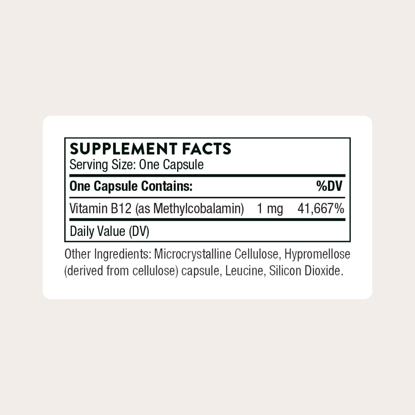THORNE - Vitamin B12 - as Methylcobalamin - Supports Heart & Nerve Health, Blood Cell Function, Restful Sleep & Methylation* - Third-Party Certified THORNE