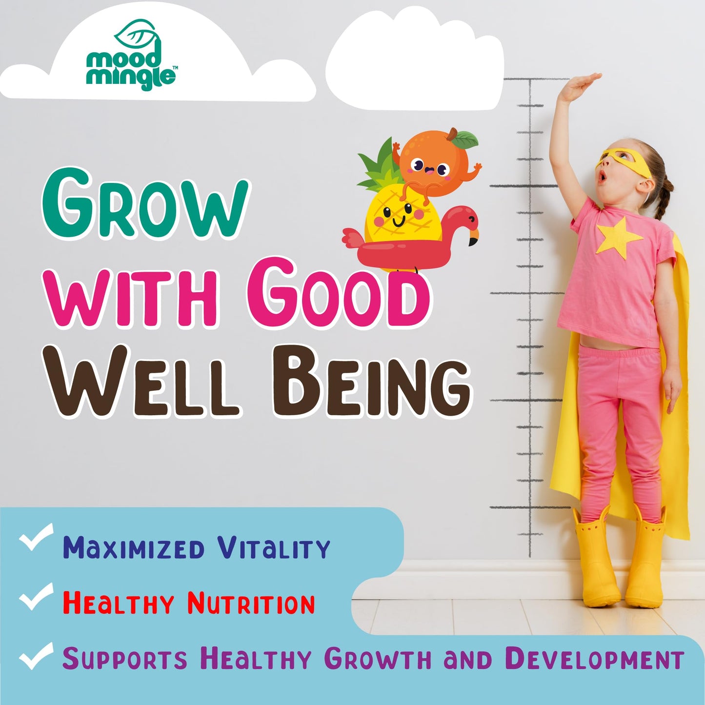 Height Growth Gummies Supplement - Kids Teens Height Increaser Maximizer Grow Taller Vitamins Mood Mingle