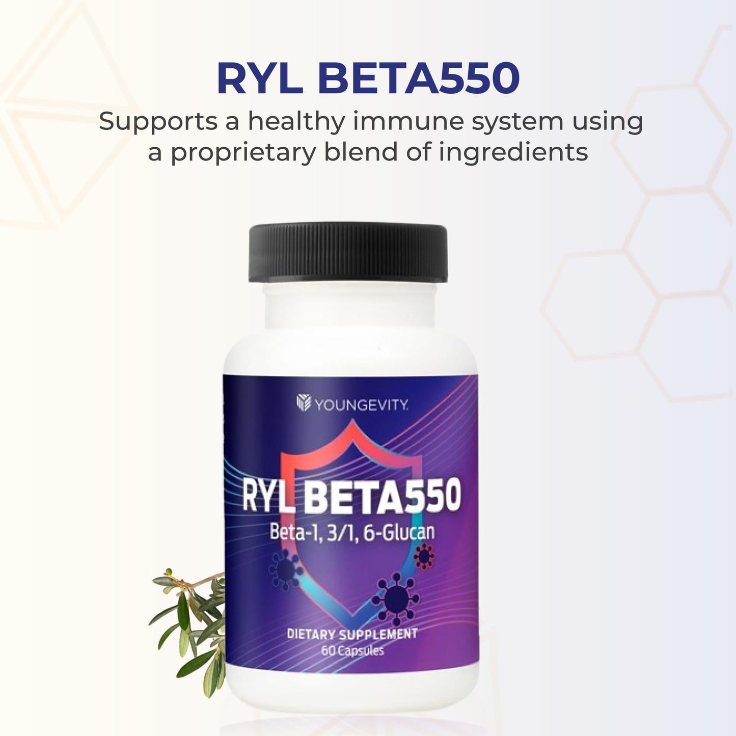 Youngevity RYL Beta550 Beta 1, 3-D Glucan Immune Support - 60 Capsules (Pack of 1) Youngevity
