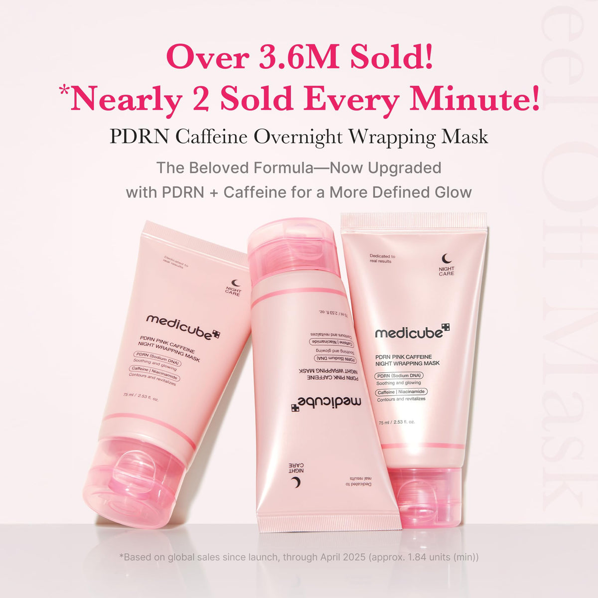 medicube Wrapping Mask PDRN Caffeine Overnight Peel Off Facial Mask | Firming, Depuffing & Hydration | Caffeine, Collagen For Refined, Glass Skin & Face Contour Support | Korean Skin Care, 2.53 fl.oz medicube