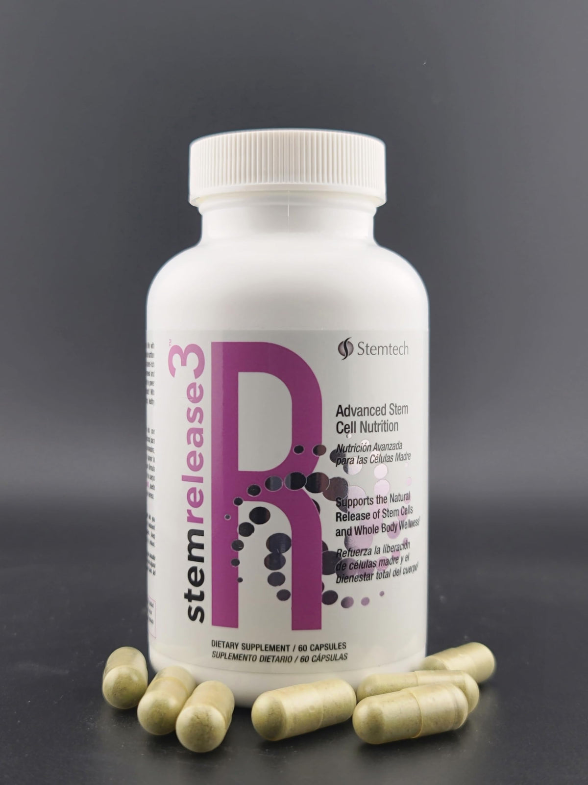 Stemtech Stemrelease3 Cutting-Edge Stem Cell Nutrition for Natural Renewal and Youthful Vitality, Exclusive Blend for Enhanced Telomere Health, 60 Capsules StemTech