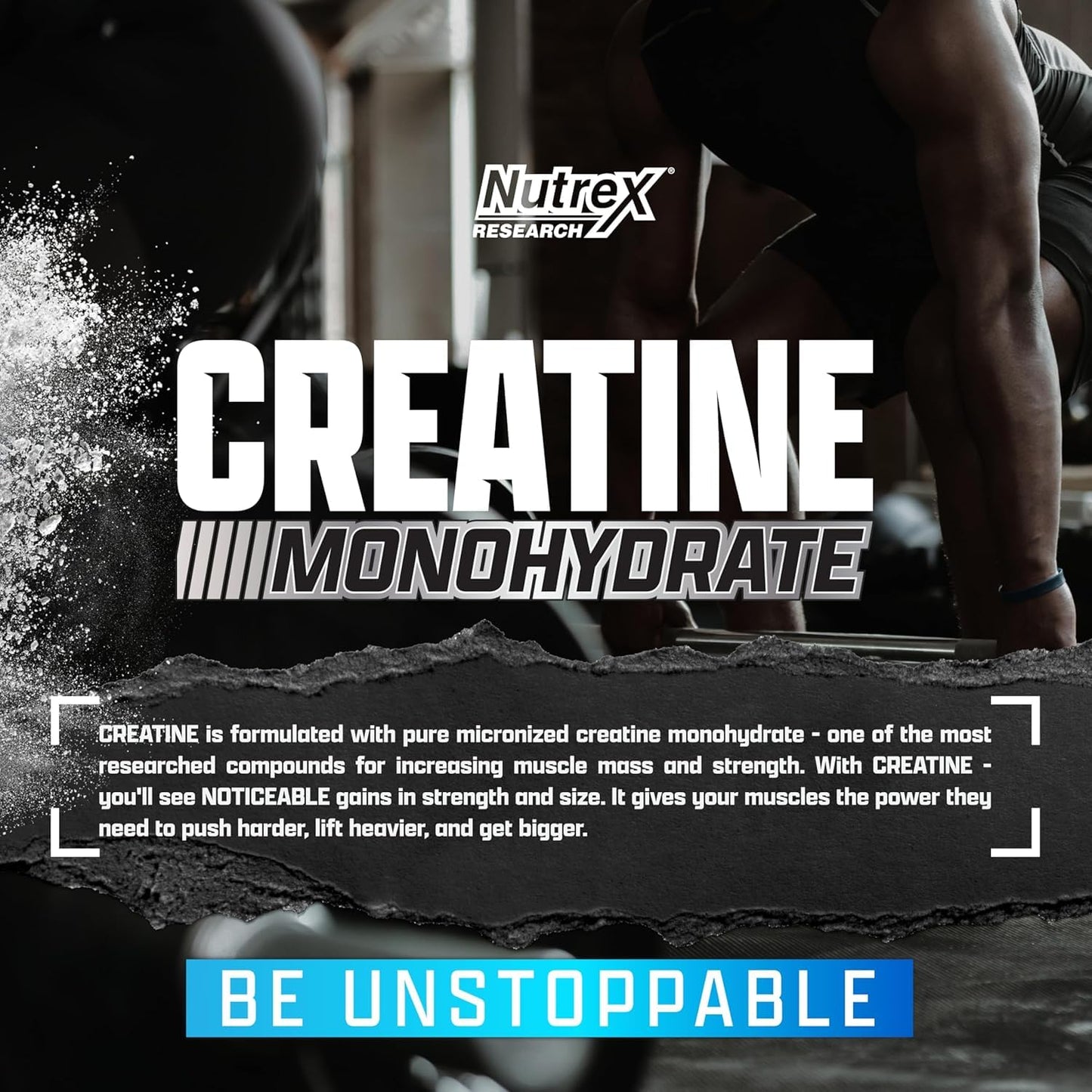 Nutrex Research Ultra Pure Creatine Monohydrate Powder Unflavored | 5G Micronized Creatine Powder for Muscle Gain, Strength Nutrex Research