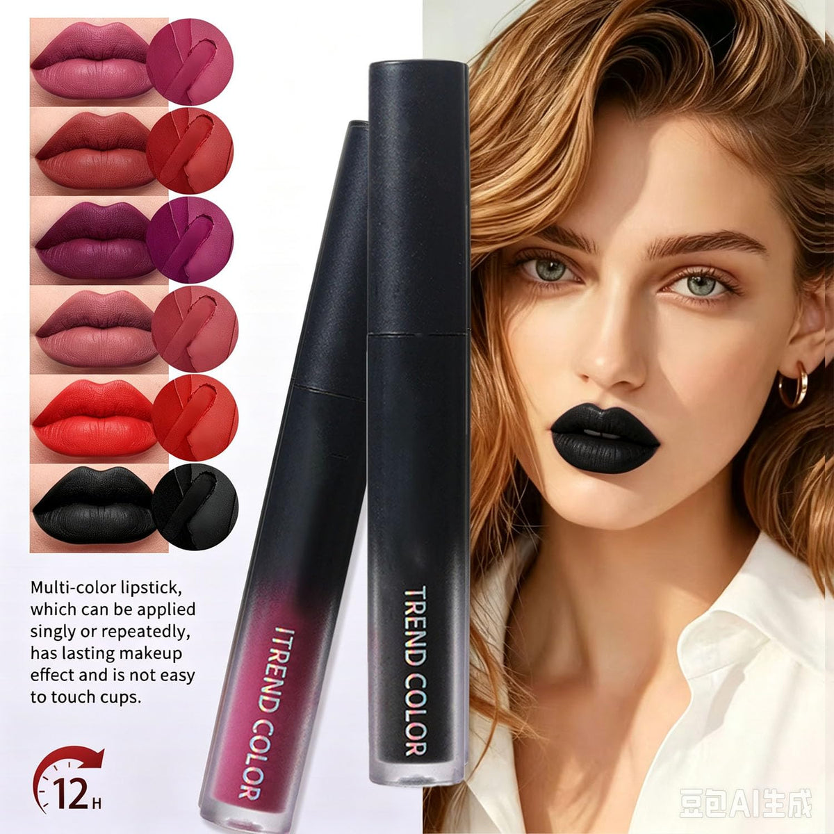 Baorder 4PCS Halloween Matte Liquid Lipstick Set,Goth Makeup Baorder