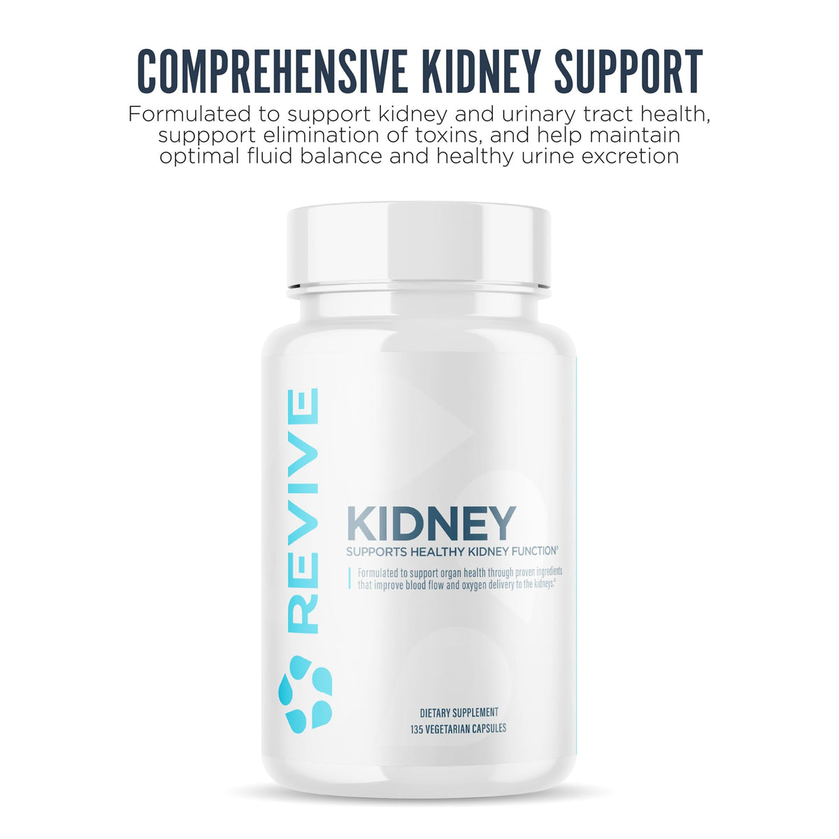 Revive MD Kidney Support Supplement for Men & Women – Kidney Cleanse & Detox Capsules for Overall Health & Function – Vegan-Friendly, Gluten-Free & Soy-Free (135 Vegetarian Capsules, 45 Servings) Revive