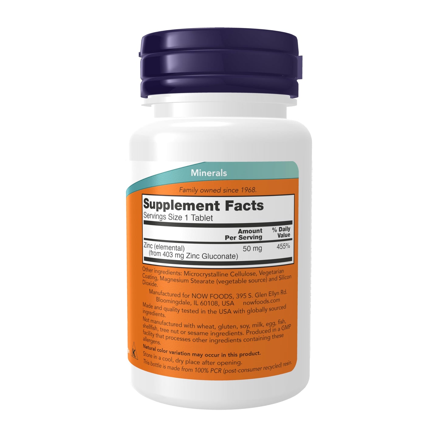 NOW Foods Supplements, Zinc (Zinc Gluconate) 50 mg, Supports Enzyme Functions*, Immune Support*, 100 Tablets NOW Foods