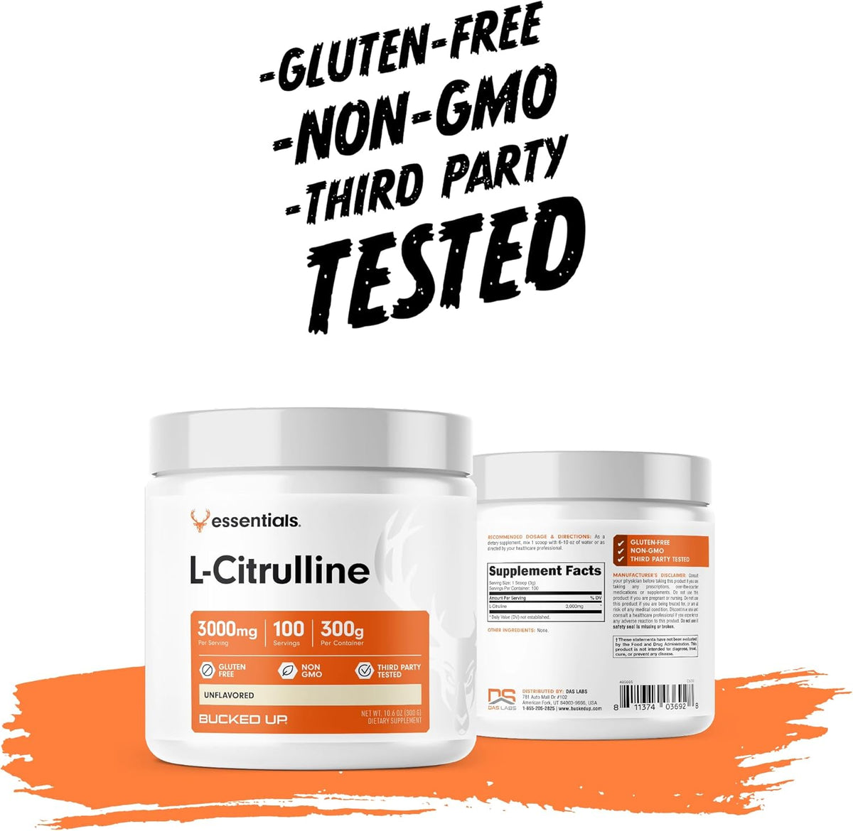 Bucked Up L-Citrulline 3000mg Powder, Essentials (100 Servings) Gsupps Australia