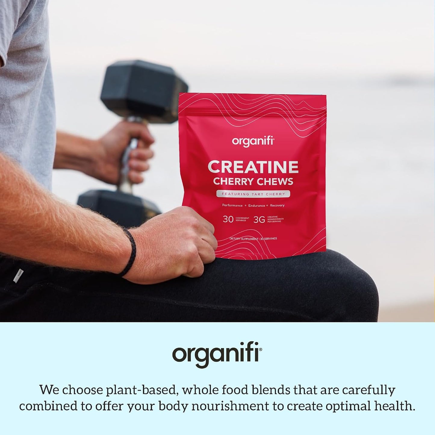 Organifi Creatine Chews - Premium Cherry Chews to Perform, Look, and Feel Better, 30-Day Supply Gsupps Australia