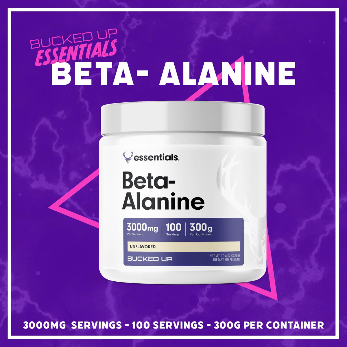 Bucked Up Beta Alanine 300mg Powder, Non-GMO, Gluten-Free, Unflavored (100 Servings) Gsupps Australia