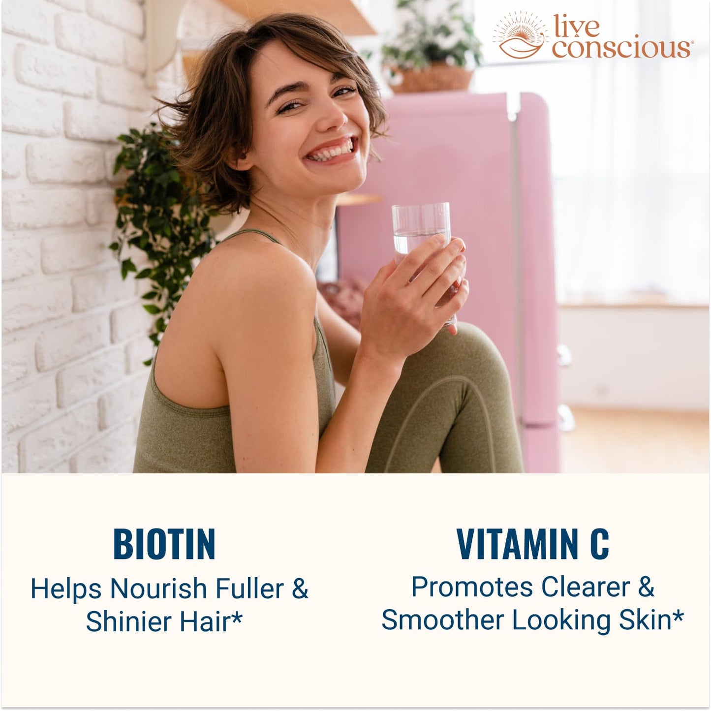 Live Conscious Beyond Collagen Multi Collagen Capsules - Types I, II, III, V & X | Hydrolyzed Blend with Biotin & Vitamin C for Hair, Skin, Nails 90 Capsules (2-Pack) Live Conscious