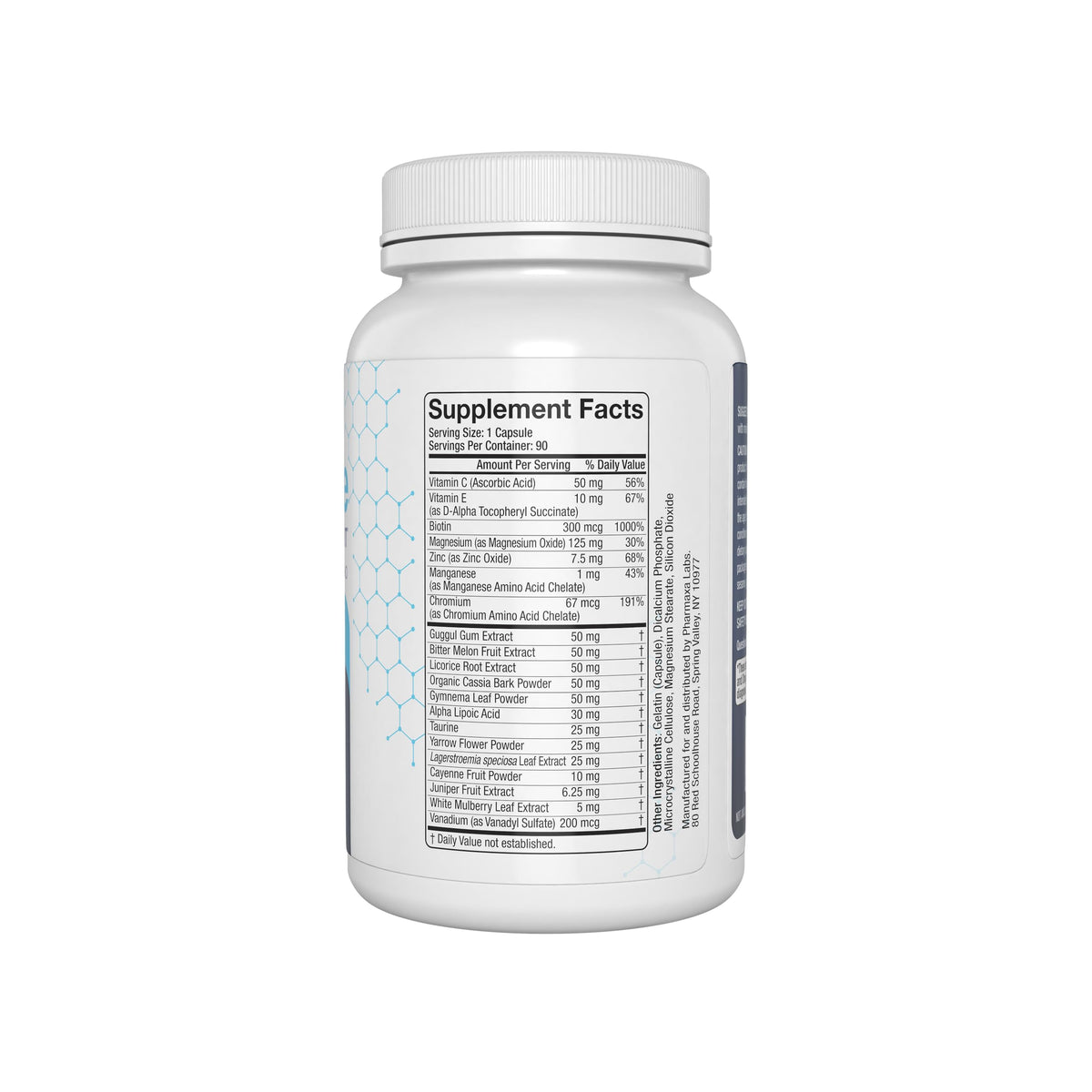 Gluctose Blood Health Support Supplement - Advanced Formula for Men & Women - Chromium, Magnesium, Alpha Lipoic Acid, Bitter Melon, Gymnema - 90 Day Supply / 90 Capsules Pharmaxin Labs