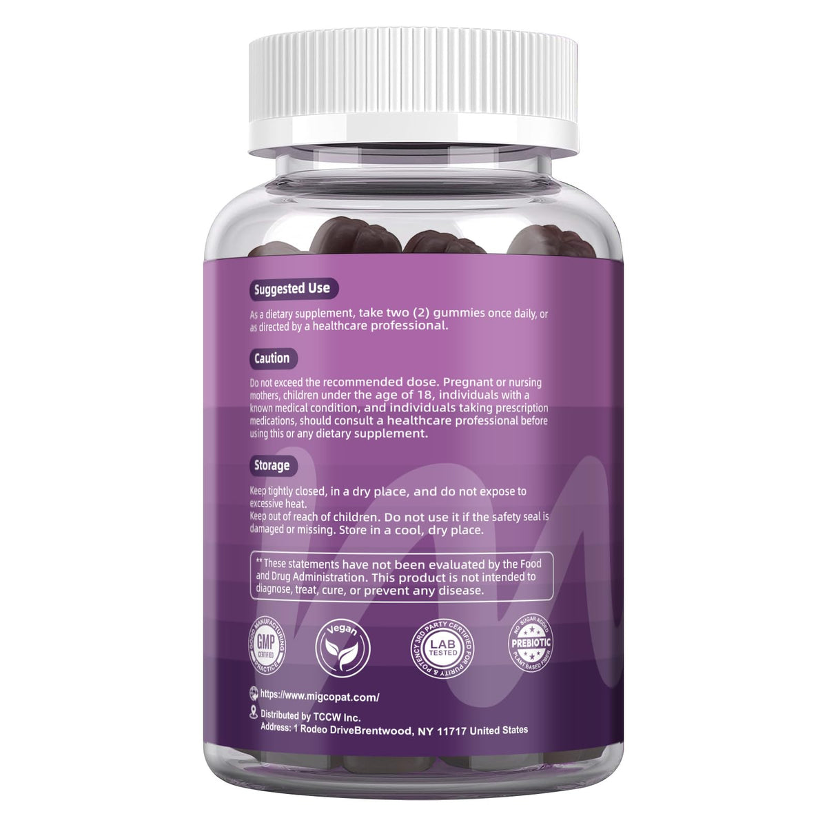 Migcopat Pre Post Probiotics Gummies, Probiotic Prebiotic Postbiotic Digestive Enzymes with Fiber, 120 Billion CFU Probiotics Complete Gut Support, Sugar Free Migcopat