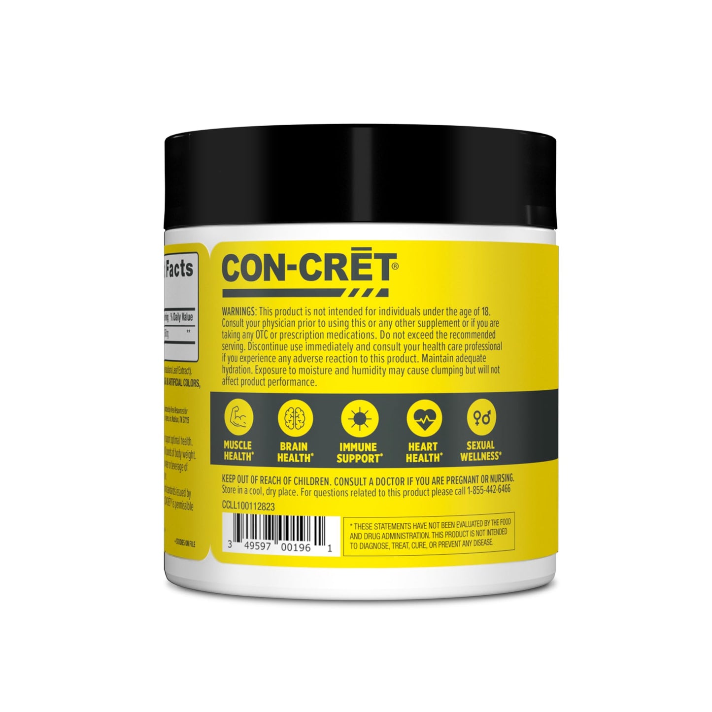 CON-CRET Creatine HCl Powder | Muscle, Cognitive, Cellular Energy Support | No Bloating or Cramps | USA Made & NSF Certified CON-CRET