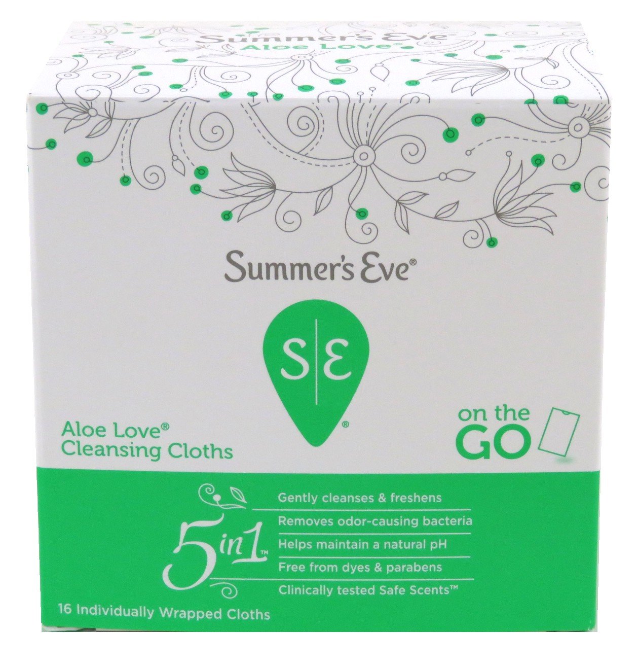 Summers Eve Cleansing Cloths 16 Count Aloe Love (3 Pack) Summer's Eve