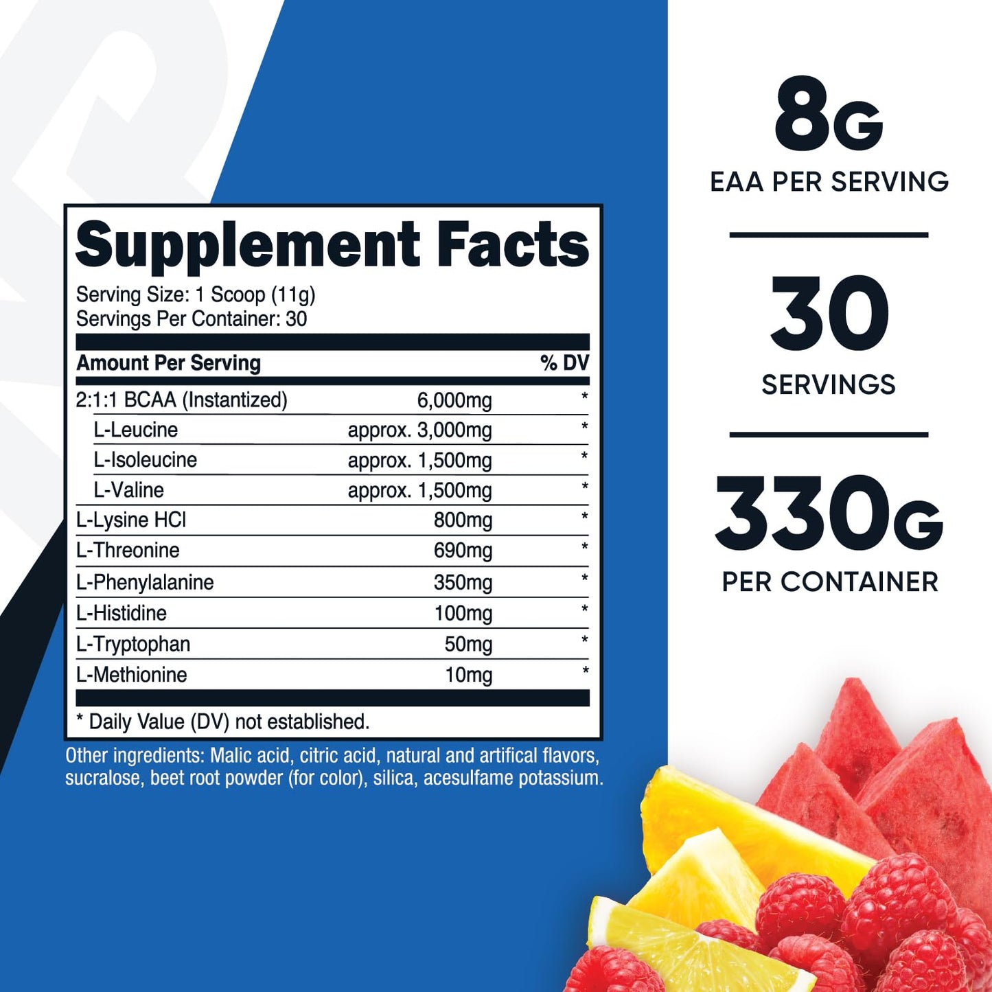 Nutricost EAA Powder 30 Servings (Fruit Punch) - Essential Amino Acids - Non-GMO, Gluten Free, Vegetarian Friendly Nutricost