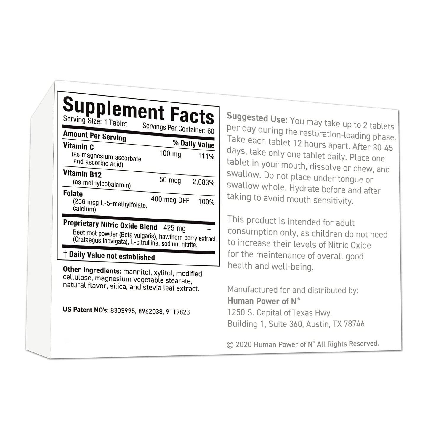 Neo40 Professional - Nitric Oxide Booster with Methylfolate - Natural Blood Pressure humanN