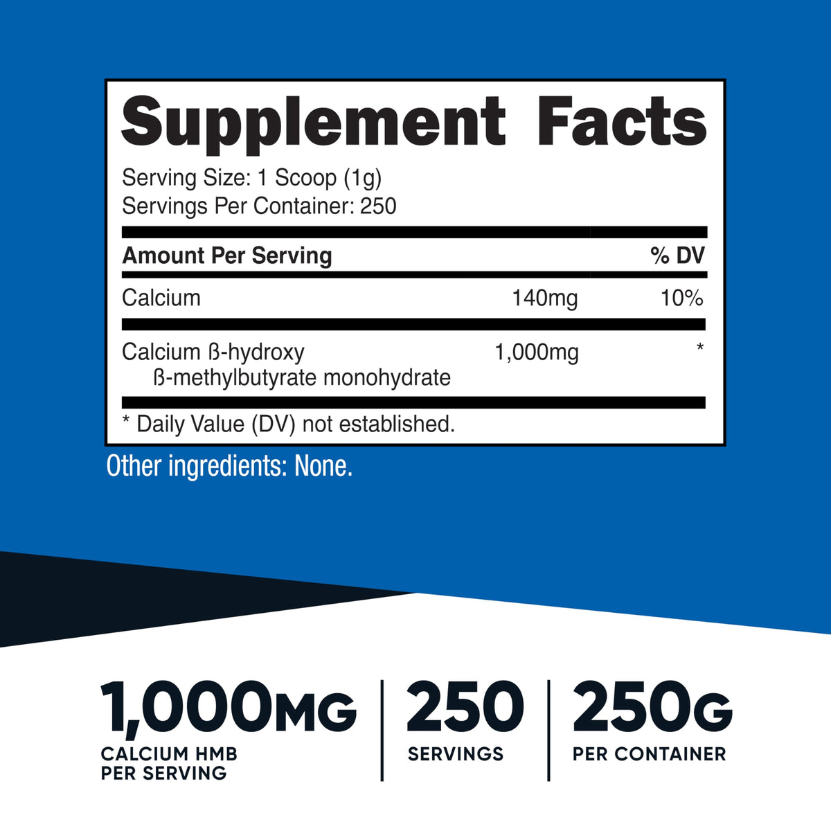 Nutricost HMB Powder (Beta-Hydroxy Beta-Methylbutyrate) 250 Grams - Gluten Free & Non-GMO Nutricost