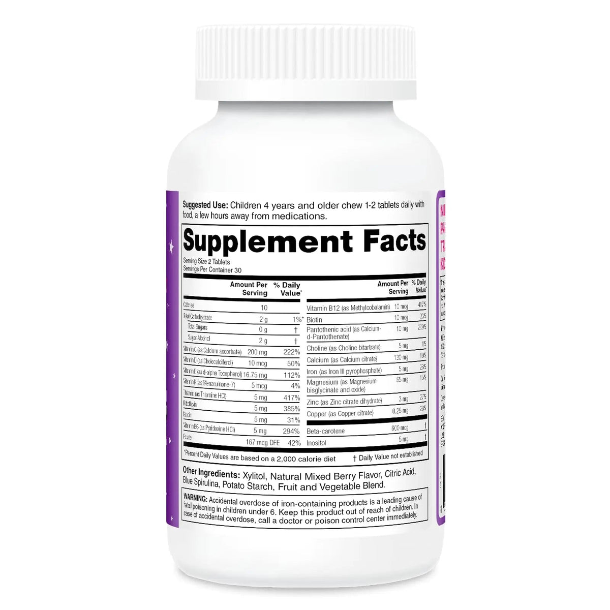 KidStar Nutrients StarMulti, Chewable Multivitamin and Multimineral Tablets for Kids, Plus Organic Fermented Whole Foods KidStar Nutrients