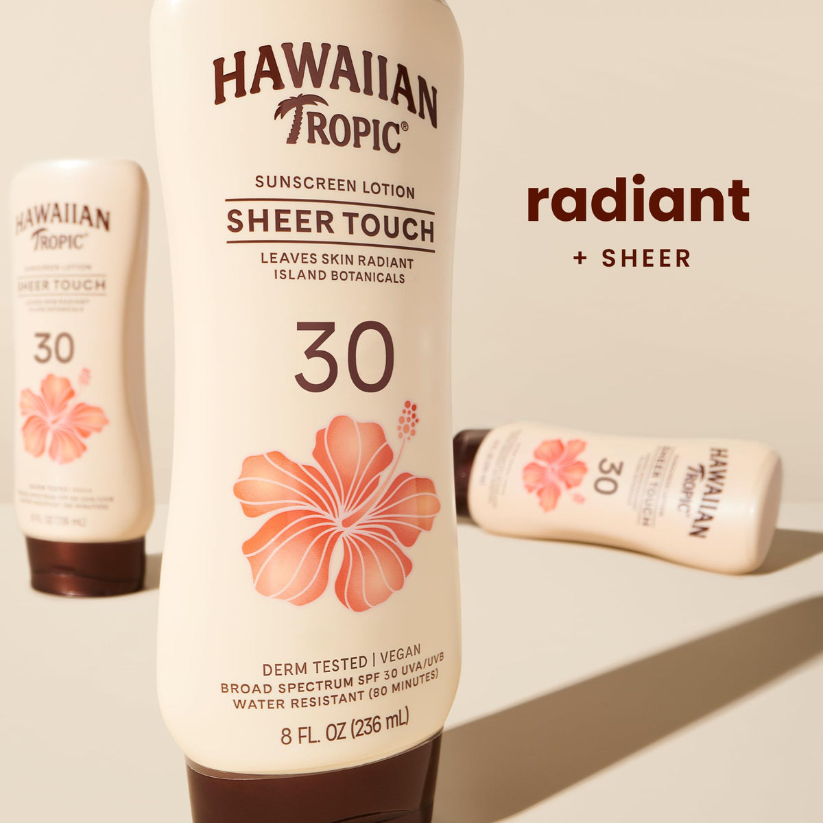 Hawaiian Tropic Sheer Touch Lotion Sunscreen, Moisturizing Broad-Spectrum Protection, SPF 30, Sun, Mango, 8 Oz Hawaiian Tropic