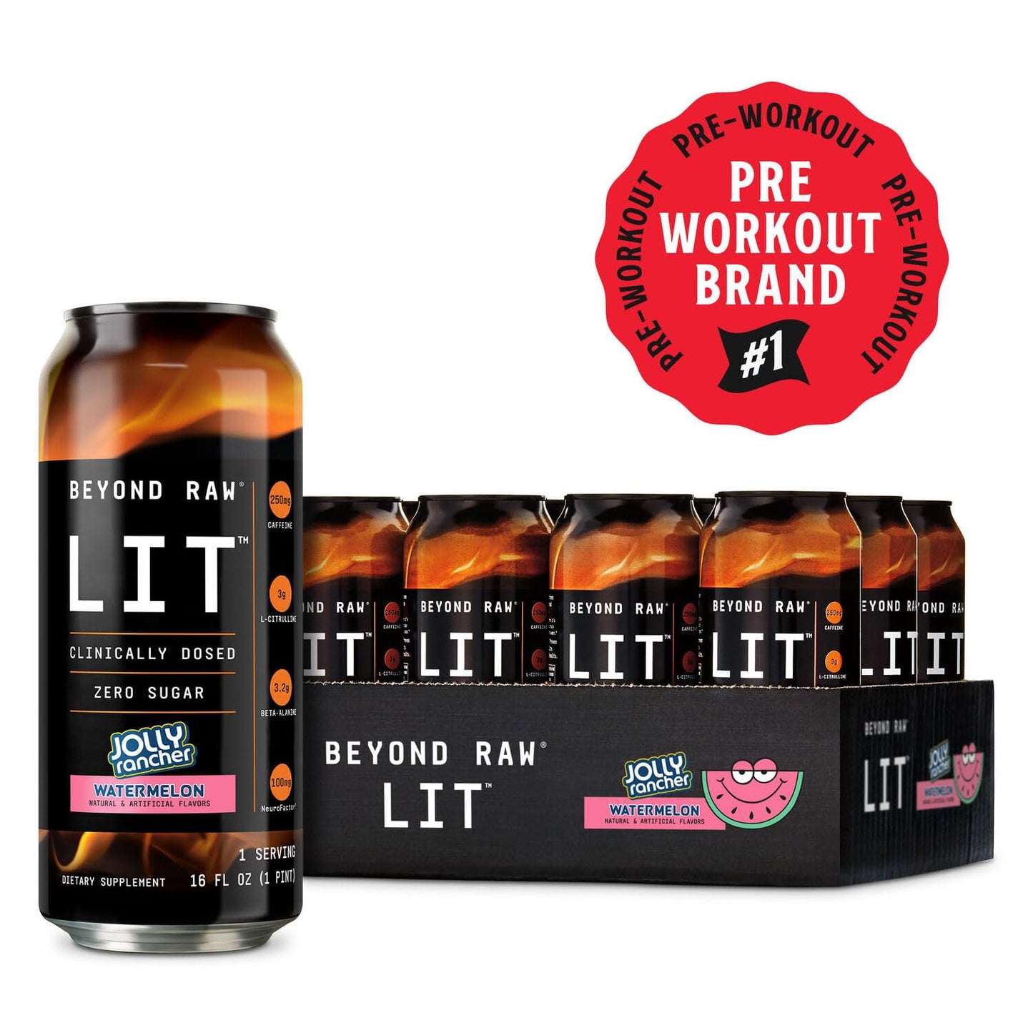 BEYOND RAW LIT On The Go | Ready to Drink Cans | Contains Caffeine, L-Citrulline BEYOND RAW