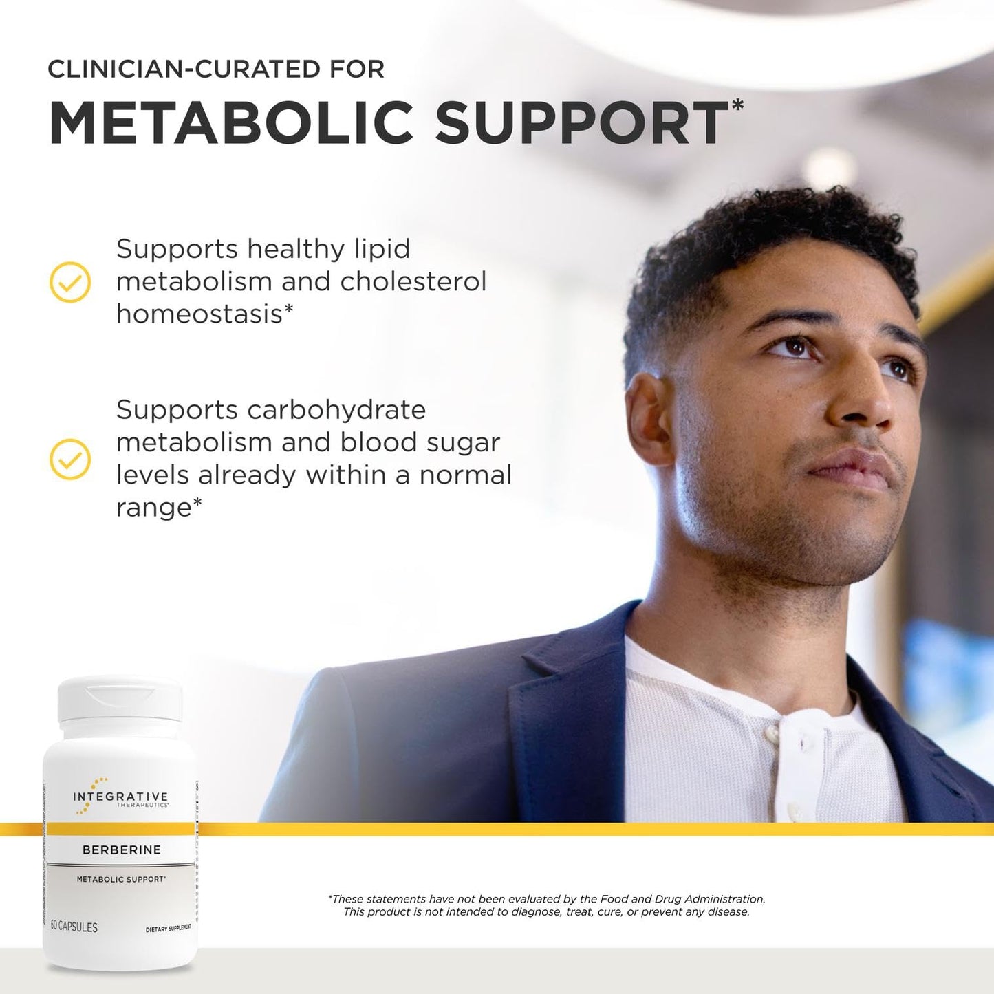 Integrative Therapeutics Berberine - Supports Metabolic Health & Cellular Energy Metabolism - Practitioner-Trusted Quality - Dairy-Free & Gluten-Free Integrative Therapeutics