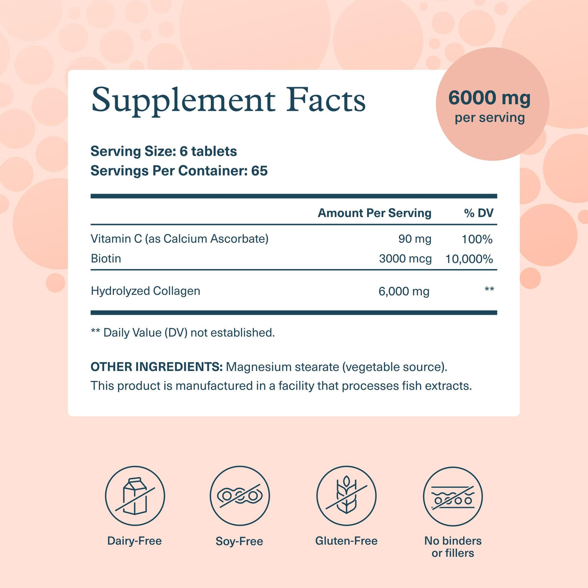 Youtheory Collagen + Biotin - Advanced Collagen Supplement - with Hydrolyzed Peptides, Vitamin C & Vitamin B - Supports Hair Growth, Nail Health & Skin - 390 Tablets Youtheory