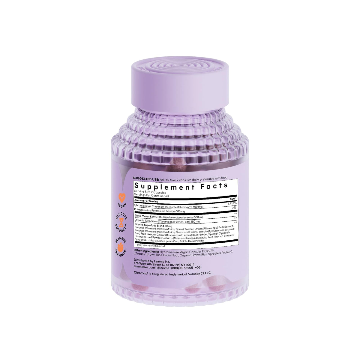 Lemme Curb Cravings, Improve Carb Metabolism, Support Weight Management w/Clinically Studied Chromium Picolinate, Bitter Melon, Ceylon Cinnamon Lemme