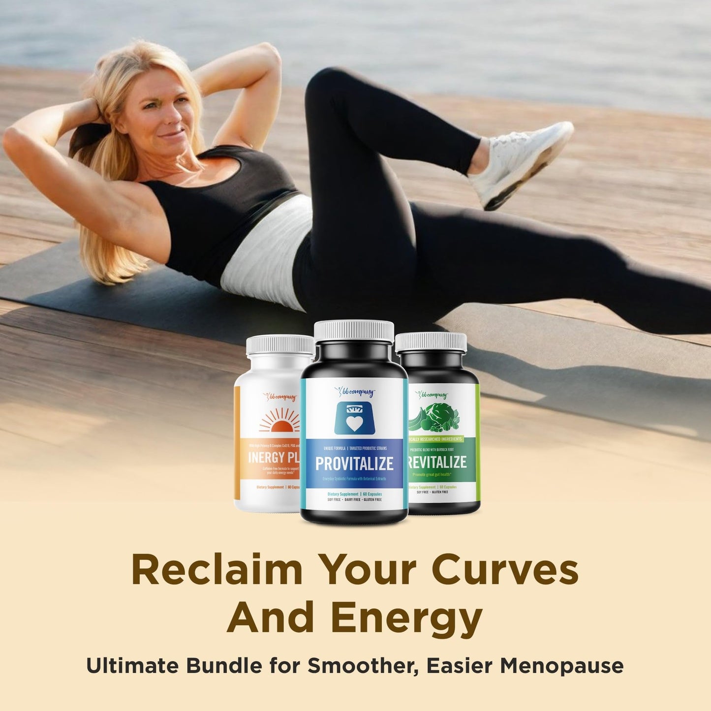 BB Company Menokit Bundle | Menopause Vitamins - Soothes Joint Aches, Boosts Energy, Mental Clarity, Gut Health | Provitalize, Previtalize & inergyPLUS | Value Bundle | Packaging Vary | 30 Day Supply BB Company