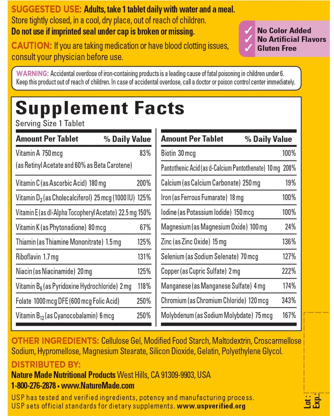 Nature Made Women's Multivitamin Tablets, 300 Count for Daily Nutritional Support Nature Made