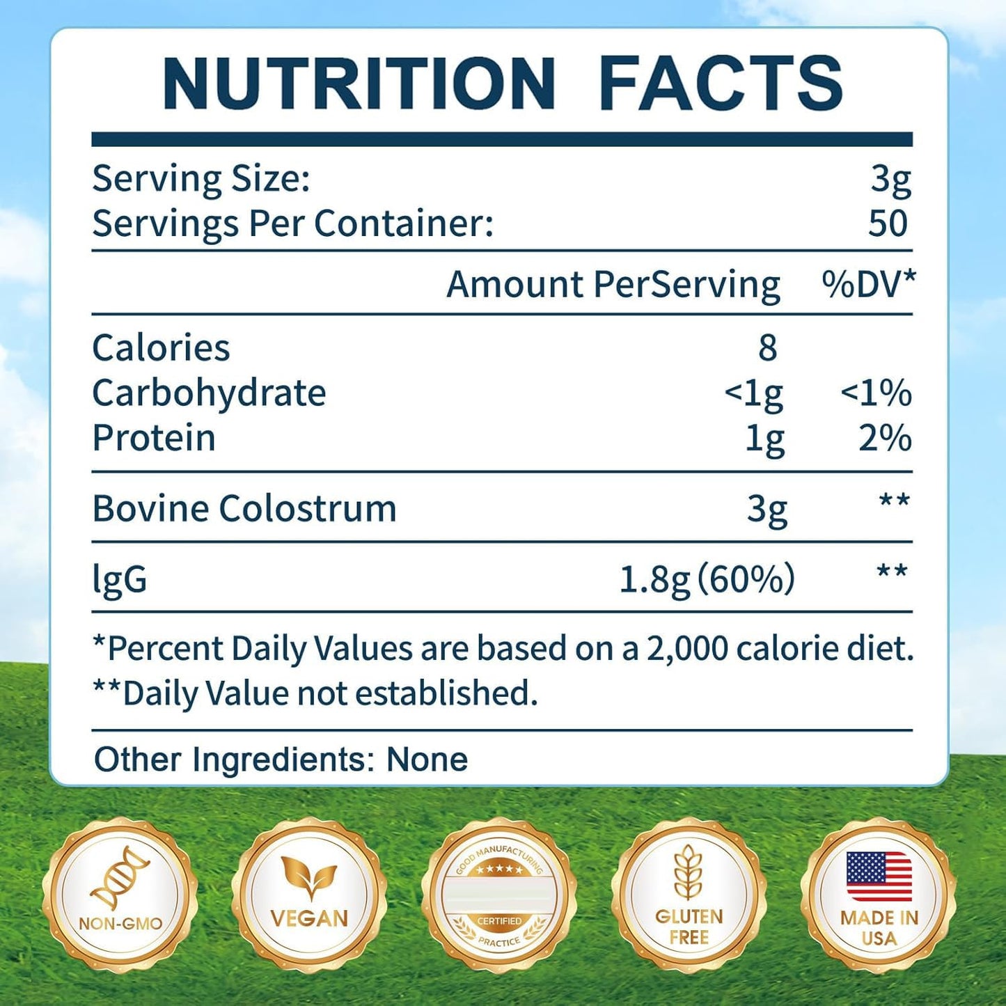 KEDISOM Grass-Fed Bovine Colostrum Supplement Powder - 60% High IgG 3000 mg for Gut Health, Immune Support - Easy to Mix Natural Liposomal Colostrum Superfood, Unflavored, 50 Servings KEDISOM