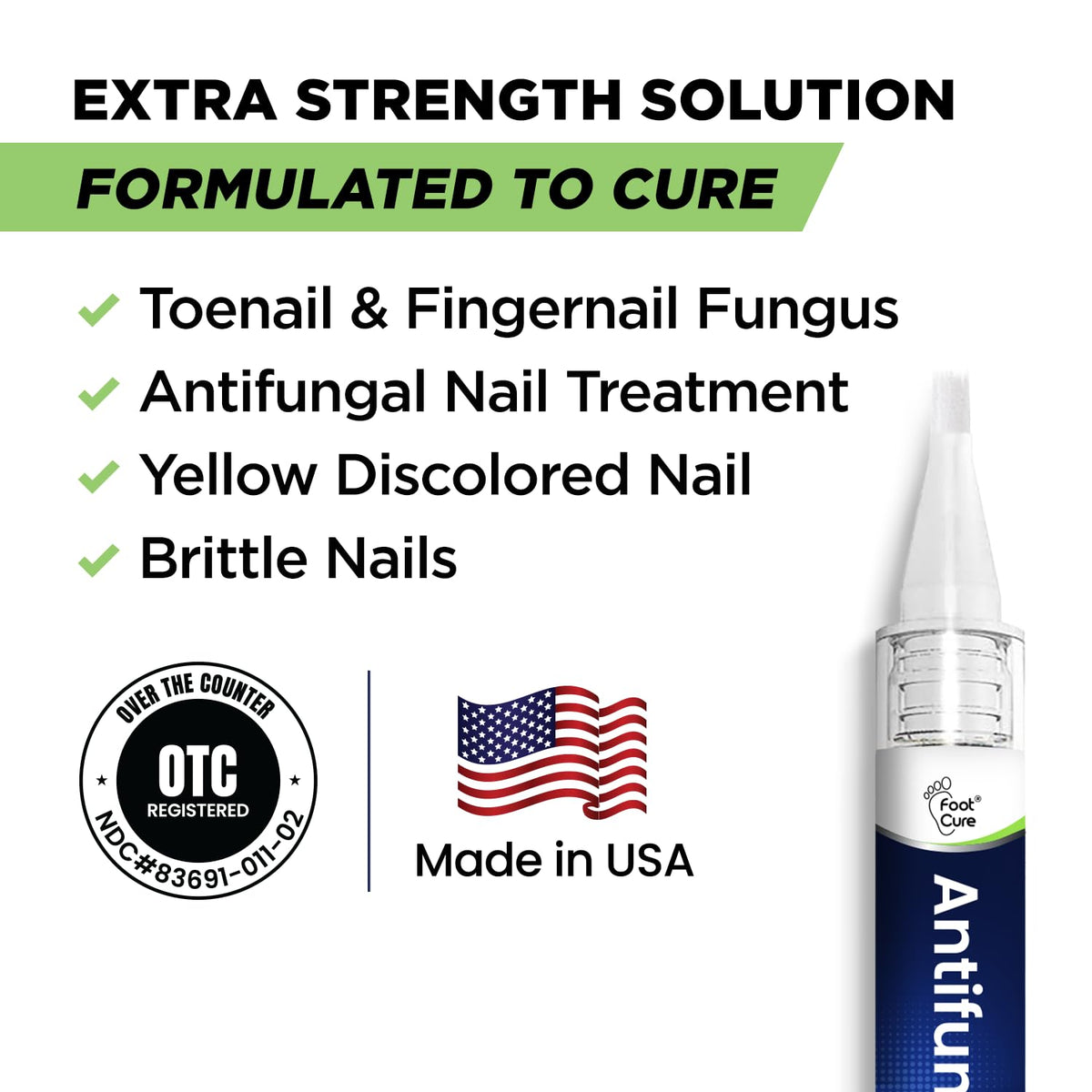 Footcure Antifungal Nail Treatment Pen – Extra Strength Toenail Fungus Treatment FOOT CURE