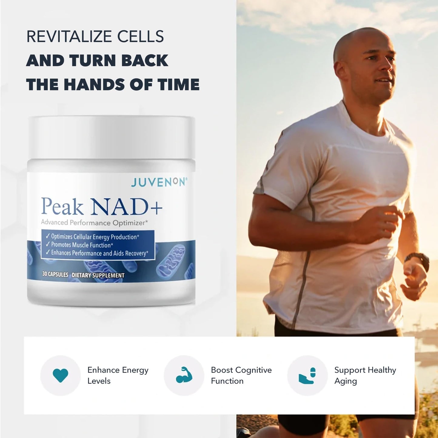 Juvenon Peak NAD+ | Advanced Cellular Health and Regeneration Formula | Boost NAD+ Levels, Support Cellular Vitality, and Promote Natural Renewal Juvenon