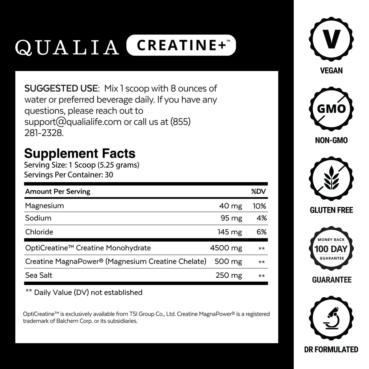 Qualia Creatine | Advanced Creatine Complex | 2 Sources + Magnesium | Optimized Absorption | Muscle Performance, Brain Function, & Healthy Aging (30 Servings) QUALIA LIFE SCIENCES