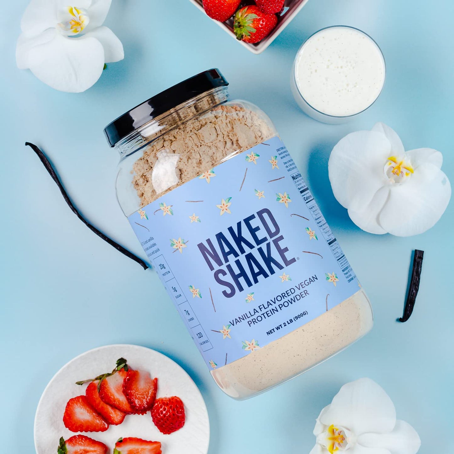 NAKED nutrition Naked Shake - Vanilla Protein Powder - Plant Based Protein Shake NAKED