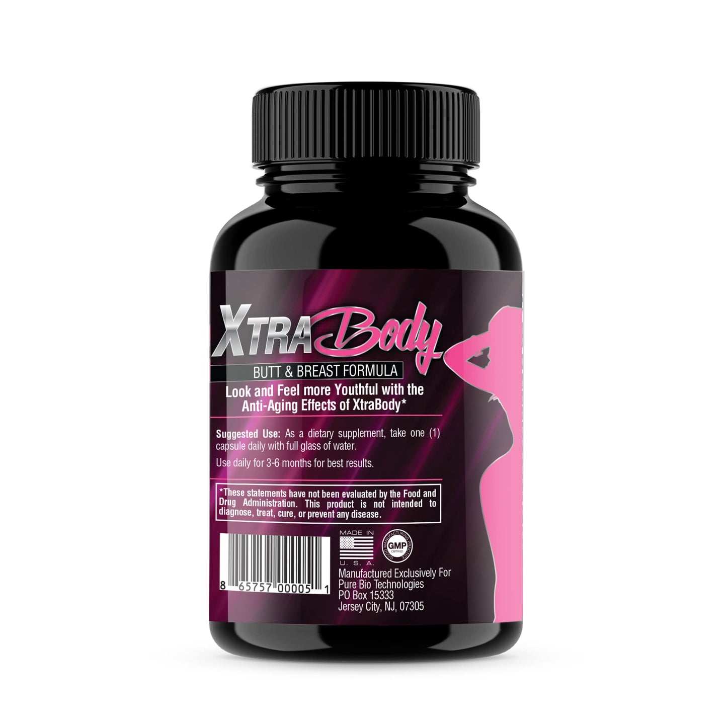 XtraBody Butt Enhancement and Breast Enlargement Supplement - Estrogen Enhancer - Increases Butt & Breast Size, Reduces Menstrual Symptoms & Provides an Extra Boost of Energy (1 Bottle=30 Capsules) Xtra Body