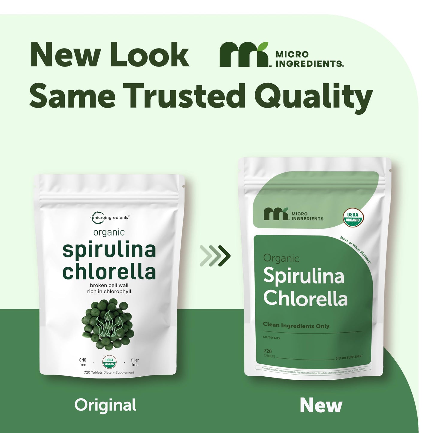 Micro Ingredients Organic Spirulina Chlorella Tablets, 720 Count | 4 Month Supply | 50/50 Algae Blend | Broken Cell Wall | Non-GMO, Filler Free Micro Ingredients