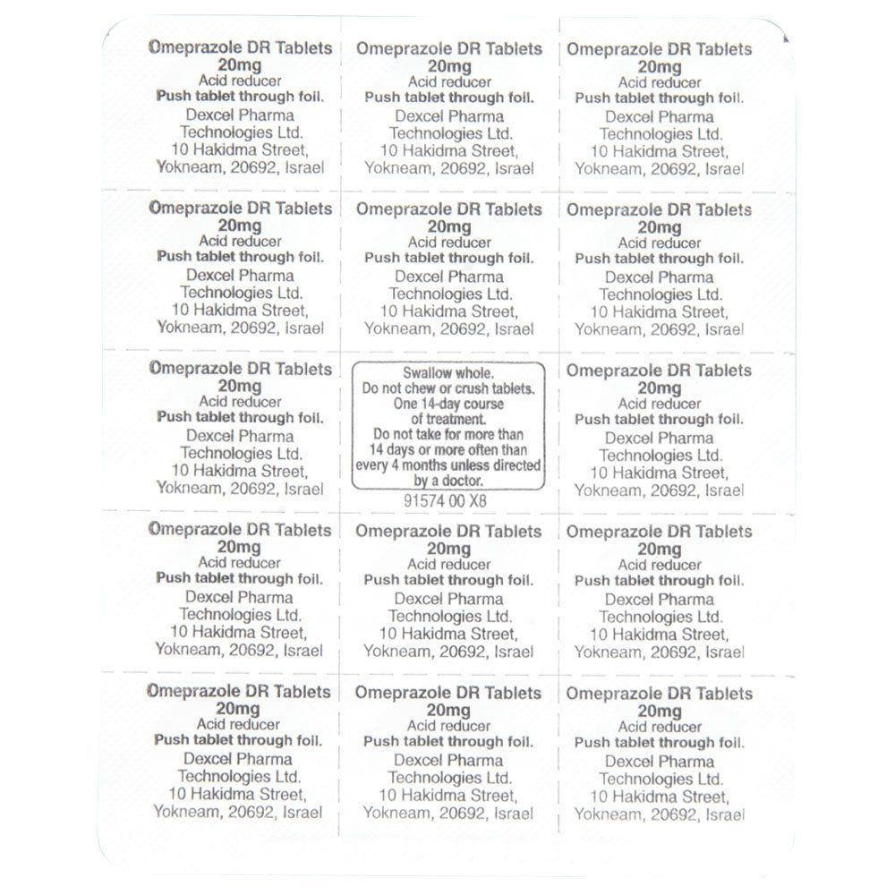GoodSense Omeprazole Delayed Release Tablets, 20 mg, Acid Reducer for Heartburn, 42 Count GoodSense