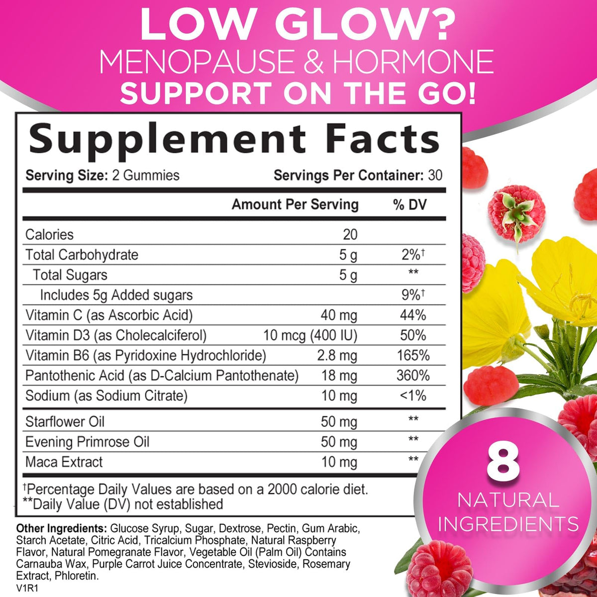 Nature's Glow Menopause Relief Vitamin Gummy for Women - Effective Menopause Nature's Glow