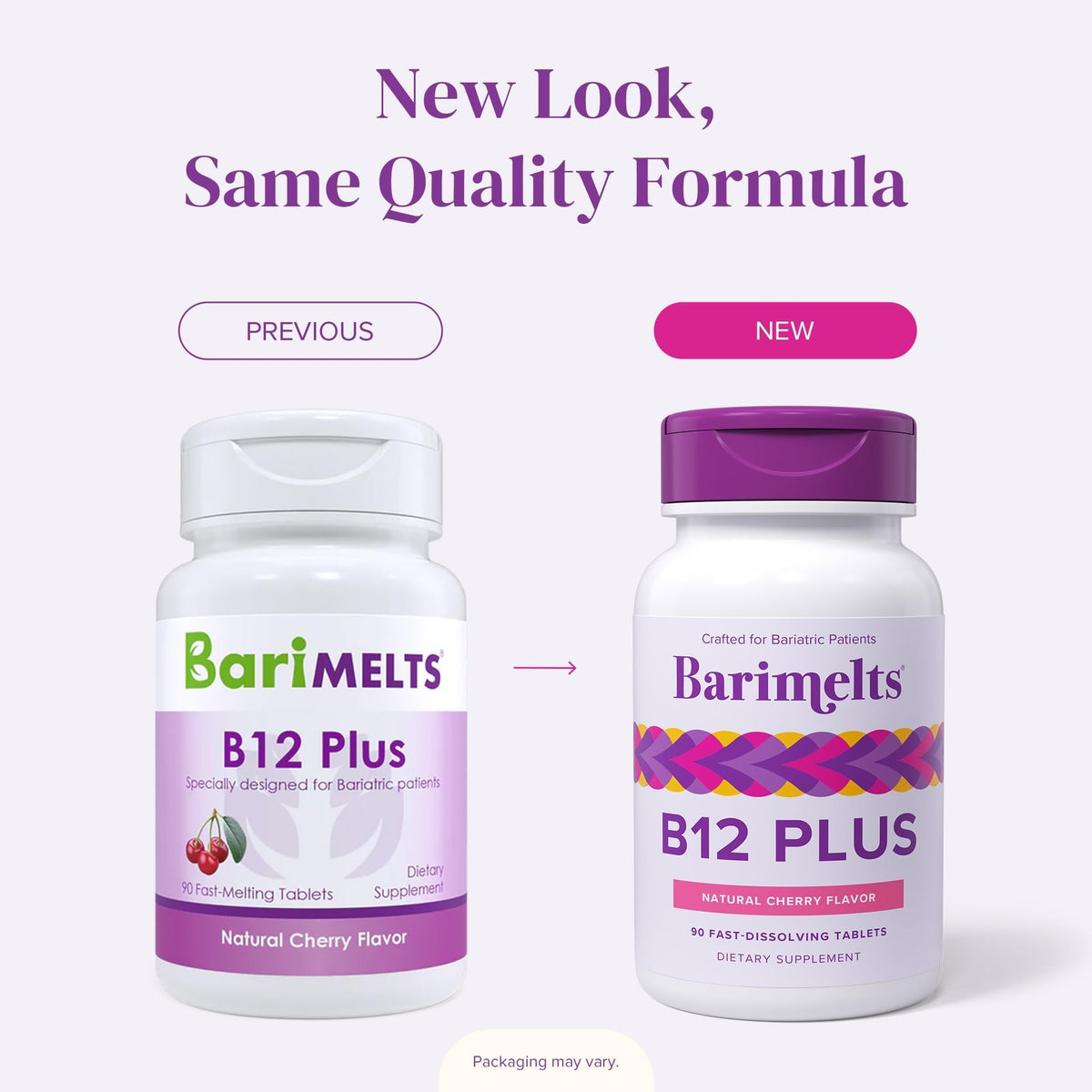 BariMelts Vitamin B12 Plus, 90 Fast-Dissolving Tablets (3-Month Supply), Sugar-Free Bariatric Vitamins for Women, Includes B12, B6 BariMelts