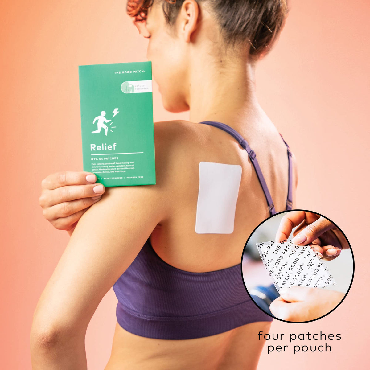 The Good Patch Muscle Pain Relief Patches, Natural Patch with Menthol, Lavender, Arnica and Aloe Vera, Sustained Release, Plant Powered Wearable Wellness, For Back, Neck, Arms, Legs (16 Total Patches) The Good Patch