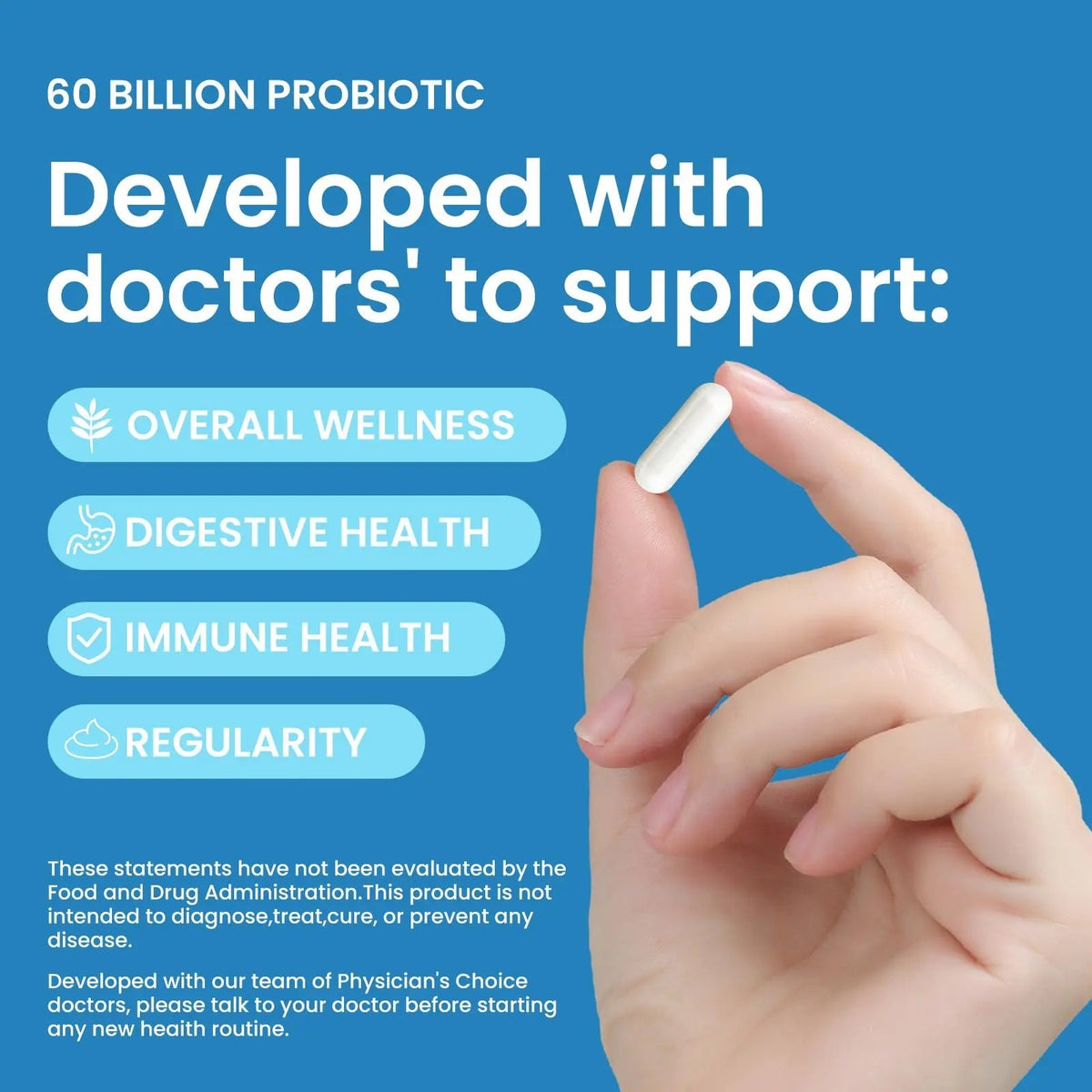 LOUDSAY Probiotics 60 Billion CFU - 10 Strains - Immune, Digestive & Gut Health - Supports Occasional Constipation, Diarrhea, Gas & Bloating - for Women & Men - 60 ct LOUDSAY